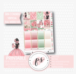 Love Blooms Full Weekly Kit Printable Planner Sticke - Paperclip Bow Planner Sticker #4470620