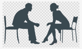 Download Png Silueta Mujer Y Hombre Clipart Silhouette - Silhouette Sitting On Table Png #4472627