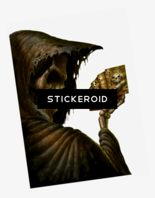 رعب Png Hd رعب - Grim Poker Skeleton Death Skull 40x30 Framed Canvas #4474578