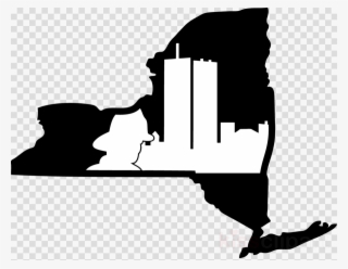 New York State Outline Clipart New York City Texas - Clip Art Christmas Hat Png #4475379