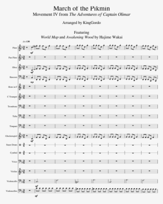 March Of The Pikmin Sheet Music For Flute, Other Woodwinds, - Pikmin Area Select Sheet Music #4478467