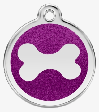 Product Codes - Red Dingo Glitter Enamel Bone Cat Id Tag - Purple #4478652