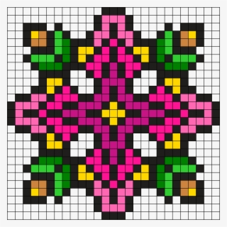 Flower Cross Perler Bead Pattern / Bead Sprite - Bead #4480304