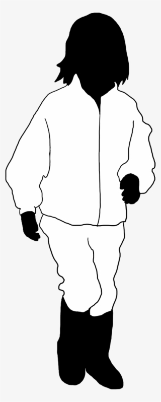 Girl Running Black White Silhouette - Child #4483110