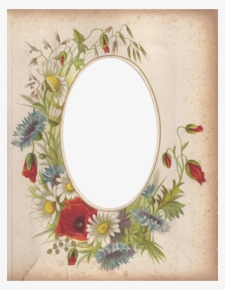 Victorian Photo Album Oval Floral Frame ~ Zibi Vintage - Picture Frame #4484224