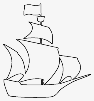 Pirate Ship Pattern - Outline Of A Pirate Ship #4486150