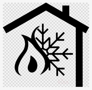 Download Heating Cooling Icon Png Clipart Computer - Simple Snowflake Outline #4486699