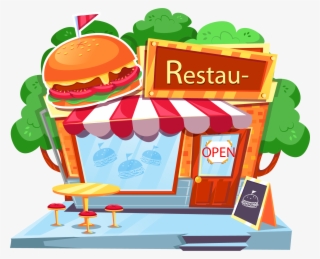 Hamburgers Clipart Burger Restaurant - Hamburger Shop Png #4495850