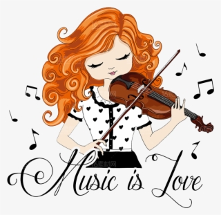 Vector Transparent Download Violin Drawing Illustration - Girl Playing Violin Drawings #4496424