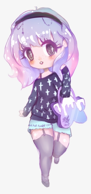 Download Image Transparent Library Download Wallpaper - Pastel Goth Chibi Anime #4497310