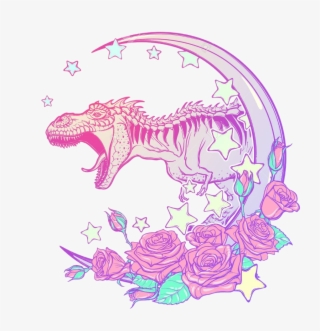 Pastel Pastelgoth Dinosaur Moon Roses Stars Sticker - T Rex Flower Tattoo #4497646 Pastel Pastelgoth Dinosaur Moon Roses Stars Sticker - T Rex Flower Tattoo #4497646
