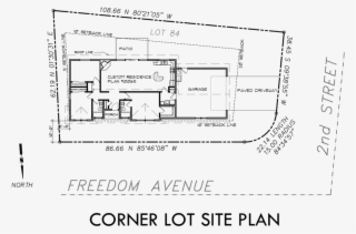 Single Level House Plans, Corner Lot House Plans, - House #4498422