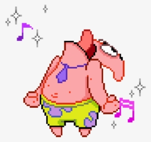 Pixel Aesthetic Spongebob Patrick Svg Black And White - Patrick Star Gif Png #450045