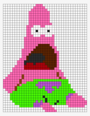 Face Melted Patrick - Patrick Pixel Art Grid #450464