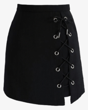 Itgirl Shop Left Side Lace Up Black Skirt Aesthetic - Aesthetic Outfits Png Transparent #450766