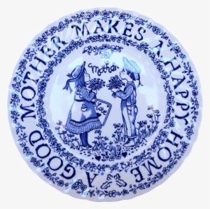 Royal Crownford Blue A Good Mother Makes A Happy Home - Royal Crownford Mother's Day Plate No Box #451936
