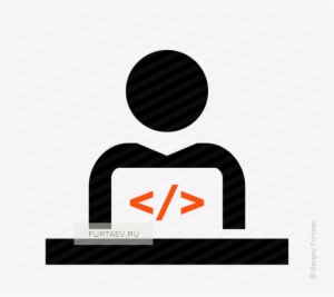 Vector Icon Of Male Software Developer Coding On Laptop - Graphic Design #453785