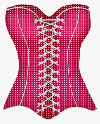 Hot Pink Striped Corset - Black Corset Clipart Png #4501218