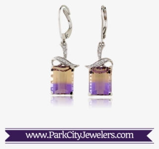 Ametrine & Diamond Earrings - Elk Ivory Engagement Rings #4502162