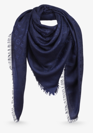 Monogram Shawl Via Louis Vuitton - Navy Blue Louis Vuitton Scarf #4506133