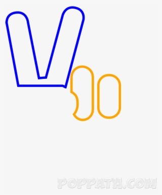 Step We Will Then Draw Straight Vertical Ovals Of Decreasing - V Sign #4508354