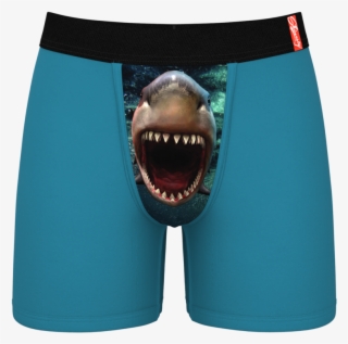 Men's Shark Print Ball Hammock Boxer Briefs - Undergarment #4510282
