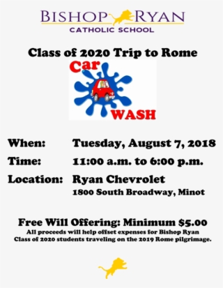 Class Of 2020 Rome Trip Fundraising Car Wash - Js Asakashi #4511491