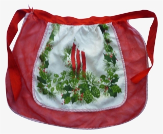 Holly And Candles Print And Sheer Red Vintage Christmas - Kitchen #4511667