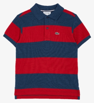 Navy & Red Striped Petit Pique Polo Shirt - Polo Shirt #4524227