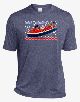 Santa And Rudolph Take A Chris Craft Cruise Sport Tek - Reflection Active Wear Dri-fit Tee For Him #4524234