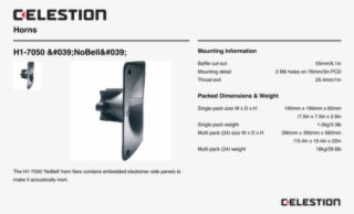 P A T5134 Specification Sheet - Celestion H1-7050 - 1" 'nobell' Aluminium Horn #4525965