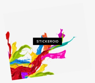 Paint Splatter Left Corner Footer - White Background Color Splash #4528117