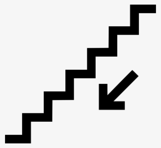 Stairs Icon Png Vector Black And White Stock - Stairs Down Icon Svg #4532899