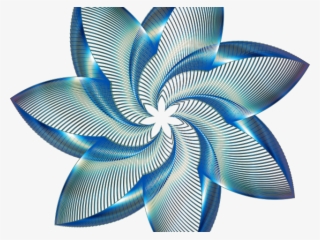 Decorative Line Blue Clipart Flower - Wallpaper #4536643
