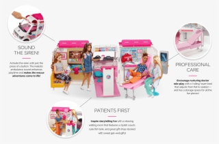 Activate The Siren With Just The Press Of A Button - Barbie Ambulance #4539503