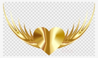 Download Gold Flying Heart Png Clipart Clip Art Heart - Black Lips Transparent Background #4539930