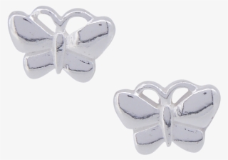 Sterling Silver Butterfly Studs - Small Blue #4540367