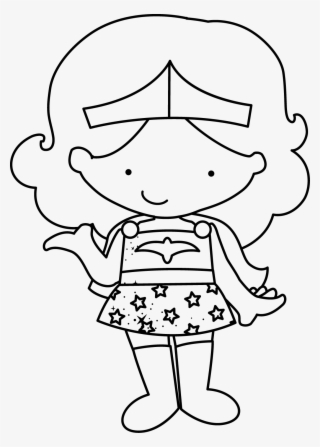 Super Girls Clip Art In Oh My - Black And White Images Of Superheroes #4543617