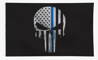 Thin Blue Line Punisher Flag - Blue Line Flag Background #4543960
