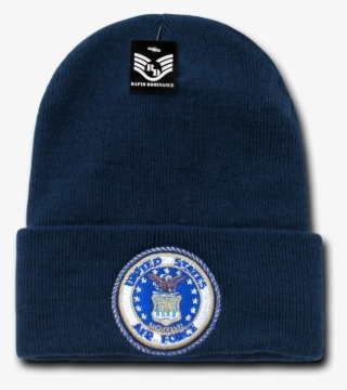 Air Force Logo Beanie Cap - Classic Military Long Cuff Beanie Ski Cap Navy Blue #4547984