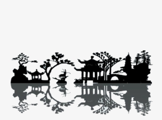 China Silhouette Landscape Painting - Chinese Silhouette #4552697