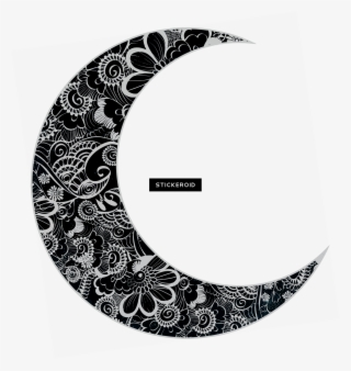 Ornated Moon Crescent - Vector Moon Png Design #4554049