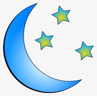 Ftestickers Stars Moon Crescent Blue - Clip Art #4554841