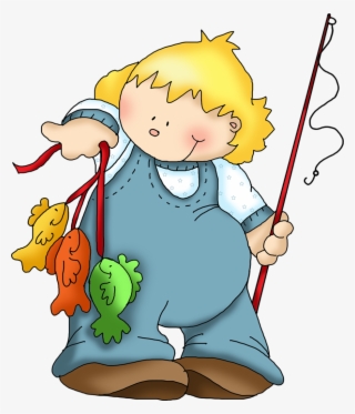 Fishing Clip Clipart Kid - Clipart Of Catching Fish #4558092