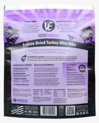 Vital Essentials Freeze Dried Grain Free Turkey Mini - Vital Essentials Freeze-dried Food Mini Nibs #4559429