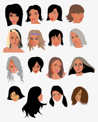 Women Girls Faces - Clip Art Women's Faces #4559815
