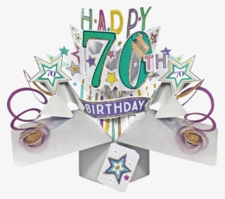 70th Birthday 3d Pop Up Card By Second Nature - 70th Birthday Cards Men #4565584