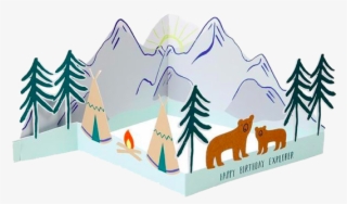 Happy Birthday Explorer 3d Concertina Card - Meri Meri Let's Explore Party #4565642