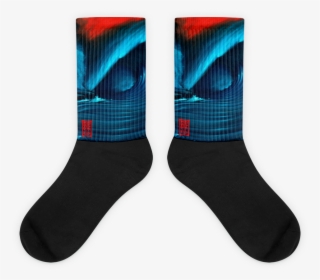 Red Wave 1 Black Foot Socks Socks - Sock #4567810