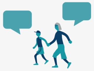 Icons Of Two People Holding Hands With Text Bubbles - Illustration #4567947